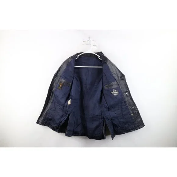 Vtg 70s Streetwear Mens 40 Distressed Safari Bush Leather Shirt Jacket Shacket